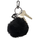 Zwarte fluffy sleutelhanger met een diameter van 5 cm