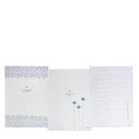 Bastion Collections theedoek in iris blue en wit met een patroon