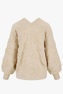 Zusss vest met lurex - creme