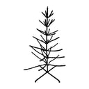 Zwarte metalen kerstboom in maat s omwikkeld met katoen
