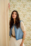 Cream top gebreid
