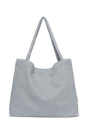 Lichtgrijze Studio Noos shopper van katoenen jersey