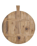 HKliving broodplank van teak in naturel kleur, 58,5 cm lang en 50 cm diameter.