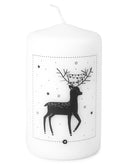 Witte kaars van Zoedt met een zwarte hertjes-print
