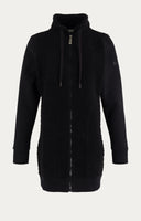 Zwart Anna Blue vest teddy met ritssluiting en hoge kraag
