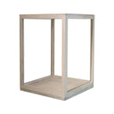 Leeff lantaarn XL in vergrijsd wit van hout en glas