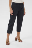 Cream broek katoen - donkerblauw
