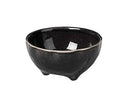 Zwart-bruine schaal op voet uit de Nordic Coal collectie van Broste Copenhagen met een diameter van 11 cm.