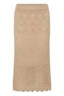 Cream rok gebreid