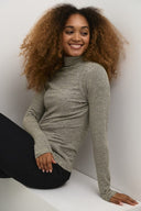 Cream shirt col - zwart/zand
