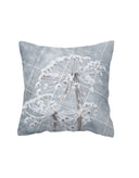 Zoedt kussen berenklauw winter met zwart-witte print op linnenlook stof
