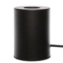 Zwarte metalen tafellamp met een compact en strak design