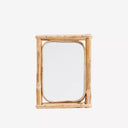 Rechthoekige spiegel van Madam Stoltz met een frame van naturel bamboe