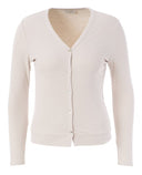 JcSophie vest in zandkleur met V-hals en knoopsluiting