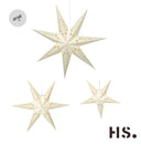 Decoratieve kerstster in de kleur creme en wit