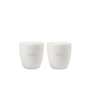 Leeff mok 175 ml in off-white keramiek met gravure