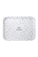 Zusss dienblad lots of love in zandkleur met zwarte details en patroon