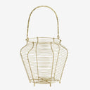 Ronde metalen mand van Madam Stoltz in antiek brass met hengsel