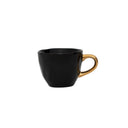 Zwarte espresso mok van Urban Nature Culture uit de Good Morning serie met een gouden oor.