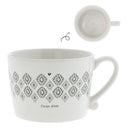 Bastion Collections mok l carpe diem - zwart met witte ondergrond en zwarte opdruk