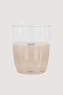 Zusss drinkglas enjoy in transparant glas met een zandkleurige afwerking