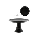 Bastion Collections cakestandaard s in mat zwart aardewerk