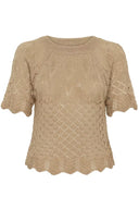 Cream top gebreid