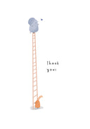 Stijlvolle Klein Liefs wenskaart met de tekst thank you en bijpassende envelop