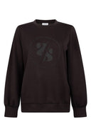 Zoso sweater iris in de kleur bruin met subtiele logo-print op de voorzijde.