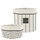 Bastion Collections breadbag lines l in naturel met streeppatroon en donkergrijs stiksel