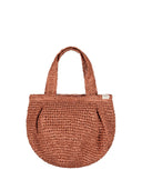 Barts shopper ongea in de kleur terra, een gehaakte tas met een rechthoekig model