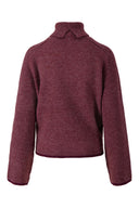 Zusss coltrui in de kleur aubergine met zichtbaar glitterboord aan de hals en mouwen