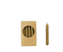 Set van 20 smalle camelkleurige Rustik Lys potloodkaarsjes van 10 cm hoog