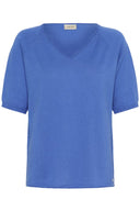 Cream shirt gebreid - blauw