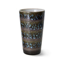 HKliving latte mok in 'fern' design, een keramieken beker uit de 70s collectie.