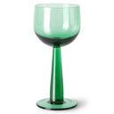 HKliving wijnglas emeralds l in de kleur groen met hoge voet