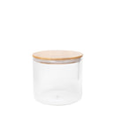 Bastion Collections voorraadpot m in naturel uitgevoerd in glas met een houten deksel.