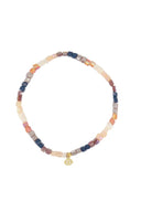 Zusss armband steentjes in goudkleur met multicolor steentjes