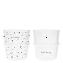 Heldere Bastion Collections glas met zwarte opdruk
