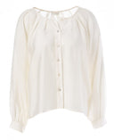 JcSophie blouse cecile uitgevoerd in off white met lange mouwen en knoopsluiting
