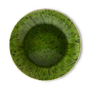 HKliving ontbijtbord emeralds spot in groen met een diameter van 21,6 cm en een zwarte achterzijde