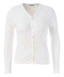 JcSophie vest in off white met v-hals en knoopsluiting