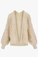 Zusss vest met lurex in de kleur creme